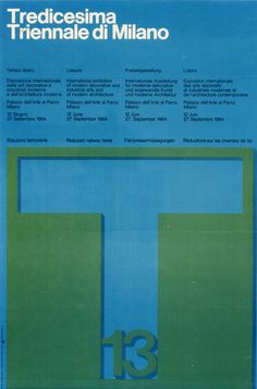 a blue and green poster with the number thirteen on it's front cover, in spanish