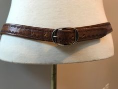 "Beautiful 70s vintage brown leather belt.  Nice patina BOHO hippie Silver buckle with black detail. Genuine leather. size fits S - M Length - 38\" Belt fits from 32\" to 36\" Width - just under 1\"" Leather Belt Aesthetic, Womens Brown Belt, Brown Belt Aesthetic, Vintage Brown Belt, 70s Belts, Fall Belts, Applejack Cosplay, Simple Belts, Belt Png