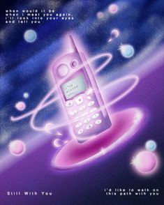 an advertisement for a cell phone in space