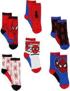 Super Hero Adventures Spider-Man Boys Toddler 6 pack Crew Socks #superhero #adventures #spiderman #toddler #boys #kids #socks #superhero #spidey #amazon #shopamazon #amazonprime #yankeetoybox Teen Socks, Man Socks, Spiderman Costume, Avengers Superheroes