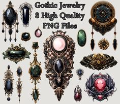 gothic jewelry and high quality png files are available for use on the web or in print