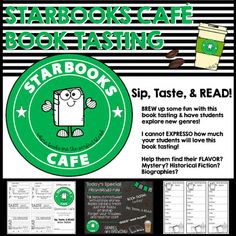 the starbucks book tasting poster with instructions for star books, taste, and readies