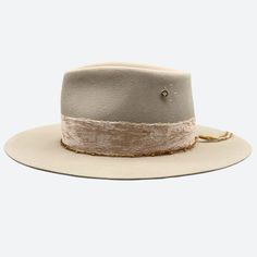 White Velvet Fedora Hat54cm