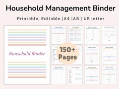 the household binder printable bundle is shown