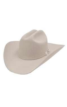 Stetson 5X Lariat Silverbelly Felt Cowboy Hat Rigid Hat With Curved Brim For Western-themed Events, Rigid Curved Brim Hat For Western-themed Events, Rigid Flat Brim Hat For Country Events, Classic Wide Brim Top Hat For Country Events, Classic Top Hat With Flat Crown For Western-themed Events, Classic Top Hat For Western-themed Events, Classic Top Hat With Curved Brim For Western-themed Events, Classic Top Hat For Western-themed Events With Curved Brim, Classic Flat Crown Hat Bands For Western Events