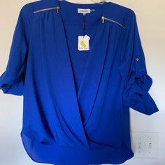 Calvin Klein Blouse New With Tags Klein Blue, Womens Calvin Klein, Calvin Klein, Color Blue, Blouses, Womens Tops, Tags, Women Shopping, Blue