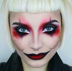 Circus Makeup, Halloween Makeup Diy, Halloween Clown, Special Effects Makeup, Dark Makeup