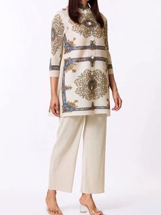 41613798801469 Fall Sets With Set-in Long Sleeves, Elegant Beige Long Sleeve Palazzo Set, Elegant Fitted Palazzo Set With Set-in Sleeves, Elegant Matching Pant Set For Workwear, Workwear Pant Set With Long Set-in Sleeves, Elegant Long Sleeve Fall Sets, Beige Long Sleeve Pantsuit For Fall, Chic Long Sleeve Pant Set For Spring, Elegant Workwear Pantsuit With Matching Set