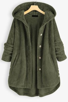 Plus Size Women's Green Winter Hooded Coat.PRODUCT DETAILSSKU: FF1500.Available In Burgundy, Dark Green, White, Dark Navy, Grey.Round Neck.Long Sleeves.Polyester. Oversized Winter Coat, Winter Fashion Jackets, Mode Tips, Fluffy Jacket, Hooded Winter Coat, Outwear Women, Hoodie Coat, Fleece Coat, Womens Fleece