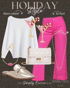 Pink Theme Party Outfit, Simply Becca, Pink Theme Party, Taurus Style, Party Outfit Women, Hot Pink Pants, What To Wear Fall, Glam Outfit, Pink Theme