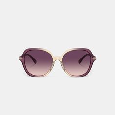 The bigger the better. With a striking rounded geometric silhouette these oversized sunglasses make a bold statement. Finished with full UV protection lenses our iconic Coach hangtag wraps around the temple for a heritage touch. | Coach Wrap Around Hangtag Oversized Geometric Round Sunglasses - Women's - Purple/beige Gradient Coach Sunglasses With Gradient Lenses For Summer, Modern Coach Sunglasses With Uv Protection, Summer Coach Sunglasses With Tinted Lenses, Coach Sunglasses With Tinted Lenses For Summer, Chic Coach Sunglasses With Tinted Lenses, Coach Polarized Sunglasses For Summer, Modern Coach Sunglasses With Mirrored Lenses, Chic Coach Sunglasses With Uv Protection, Coach Modern Sunglasses With Mirrored Lenses