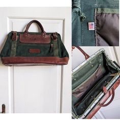 Vintage Orvis Leather USA Canvas Travel Luggage Suit Clothes Garment Bag Green Brown Made in USA  in good used condition, faded , check photo. Suit Clothes, Bag Green, Travel Duffel, Duffel Bags, Garment Bag, Vintage Bags, Green Bag, Green Brown, Duffel Bag