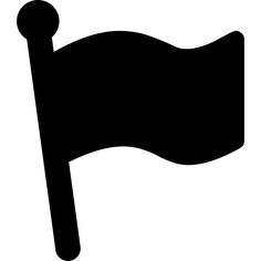 a black and white silhouette of a flag waving in the wind on a white background