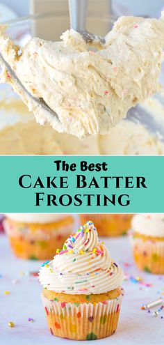 the best cake batter frosting recipe for cupcakes, muffins and more