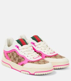 Gucci Re-Web leather sneakers in white - Gucci | Mytheresa Gucci Sneakers Women, Sneakers Gucci, Spring Sunglasses, Minimal Shoes, Gucci Shoes Sneakers, Bridal Bag, Gucci Sneakers, Luxury Crossbody, Latest Sneakers