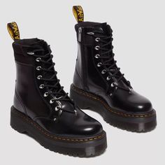 Brand New, Never Worn Black Docs With Silver Hardware. Just In Time For Fall! Jadon Ii Boot Hardware Buttero Leather Platforms, Size 6 Black Docs, Dr Martens Platform, Dr Martens Jadon, Shoes Dr Martens, Moto Boots, Just In Time, Dr. Martens, Wearing Black, Silver Hardware