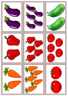 an image of different fruits and vegetables on the same page, each with their own name