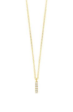 A dainty initial pendant alight in pavé diamonds makes this handcrafted necklace of 18-karat gold a lovely personalized piece for any occasion. 16" length; 2" extender; 1/8"W x 1/8"L pendant Total diamond weight: 0.04ct. Color: G Clarity: VS 18k gold/diamond Imported >Diamond Guide 14k Gold Initial Pendant Diamond Necklace For Formal Occasions, Gold Diamond Initial Pendant Necklace In 14k, Luxury Yellow Gold Diamond Necklace With Initial Pendant, Hallmarked Diamond Initial Pendant Jewelry, 14k Gold Diamond Cut Initial Pendant Jewelry, Bony Levy, Initial Pendant Necklace, Diamond Guide, Handcrafted Necklace