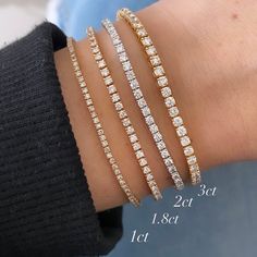 Classic Diamond Tennis Bracelet 2cts MATERIALS Available in 14k Yellow Gold, 14k White Gold, and 14k Rose Gold. DETAILS Total Carat: 2 ctsTotal Weight: 5.43gr72 round diamondsColor: GHClarity: Si*Can be made shorter or longer upon request. *If in stock please allow 3-4 days for delivery. If back-ordered, please allow 4 -5 weeks for delivery. Rush options may be available, please contact hello@alevjewelry.com Luxury Everyday Tennis Bracelet With Brilliant Cut, Luxury White Tennis Bracelet Exquisite Style, Luxury Round Cut Tennis Bracelet For Formal Events, Luxury Dazzling Crystal Tennis Bracelet, Luxury Moissanite Tennis Bracelet For Anniversary, Elegant Luxury Tennis Bracelet With Prong Setting, Luxury Dazzling White Gold Tennis Bracelet, Tennis Bracelet Sizes, Gold Bracelet Diamond