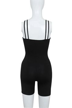 Stay active in style with this sports jumpsuit, featuring tight fit and adjustable straps. Its sleek design and sporty look make it perfect for both workouts and wear. Details: Elasticity: High Stretch Fabric Type: POLYESTER Material: SPANDEX Size (IN) Bust Waist Hip Length Height/weight S 24.41-33.07 20.47-28.35 27.56-36.22 28.35 160cm/50kg M 25.98-34.65 22.05-29.92 29.13-37.80 29.13 165cm/60kg L 27.56-36.22 23.62-31.50 30.71-39.37 29.92 170cm/70kg Sports Jumpsuit, Stay Active, Black Romper, Sporty Look, Height And Weight, Hip Length, Polyester Material, Sleek Design, Stretch Fabric