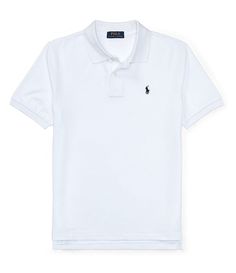 Polo Ralph Lauren Big Boys 8-20 Short Sleeve Classic Mesh Polo Shirt | Dillard's Classic Fitted T-shirt With Ribbed Collar, Classic Summer Polo Collar T-shirt, Fitted Short Sleeve Polo Shirt With Ribbed Collar, Classic Fitted Collared T-shirt, Slim Fit Short Sleeve Polo Shirt For Summer, Solid Polo Collar T-shirt For Spring, Fitted Polo Shirt For Summer, Classic Slim Fit Polo Collar Top, Slim Fit Summer Polo Shirt