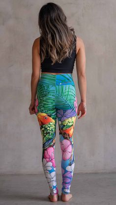 Buttery Soft Athleisure leggings with hand drawn artwork. Printed and sewn in USA. Multicolor Stretch Athleisure Yoga Pants, Sporty Multicolor Compression Yoga Pants, Casual Multicolor Printed Leggings, Stretch Graphic Print Bottoms For Athleisure, Athleisure Graphic Print Stretch Bottoms, Stretch Printed Bottoms For Yoga, Multicolor Sportswear Bottoms For Yoga, Casual Multicolor Yoga Tights, Green Relaxed Fit Activewear For Yoga