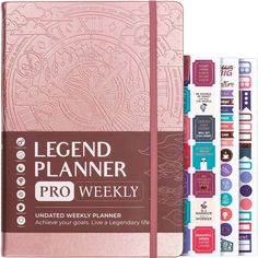 the legend planner pro weekly planner is pink