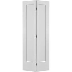 a tall white door with an open side panel on the top and bottom part of it