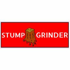 stump grinder sticker on a white background