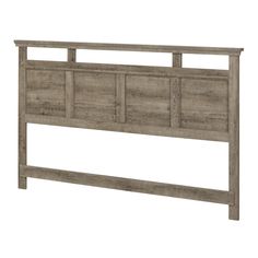 the headboard is made from wood and has four drawers on one side, with two doors