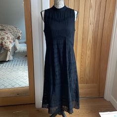 Nwt! Rare, Very Hard To Find, Asos High Neck Cotton Black Lined Eyelet Midi Dress. Please See Photos For Measurements. Size 6 Summer Midi Dress With Lace Trim For Work, Black Midi Dress With Lace Trim For Daywear, Eyelet Midi Dress, Asos Dress, Asos Dresses, Hard To Find, High Neck, Asos, Midi Dress