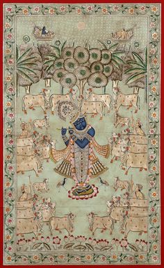 Devotional Paintings, Paintings On Fabric, 28 October, Indian Art Gallery, Pichwai Paintings, Temple Art, Indian Painting, Vedic Art, Tanjore Painting