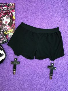 The price is for a pair of shorts only, others are not included. Elastic Index:Good ElasticSkirt/Shorts/Pants Waistline:Natural Banded Waist Garment Size Size S L Waist 61 64 Full Length 22-25.5 22-25.5 Weight Y2k Bottoms With Built-in Shorts, Punk Streetwear Shorts, Punk Style Streetwear Shorts, Black Y2k Style Short Bottoms, Punk Style Short Bottoms For Streetwear, Punk Style Shorts With Belt Loops For Summer, Black Y2k Shorts For Streetwear, Black Y2k Style Shorts For Streetwear, Punk Style Summer Shorts With Belt Loops