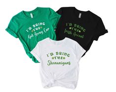 "Matching St. Patrick's Day Shirt,Funny St Patrick Tee,Custom Drinking Shirt,Group Saint Patricks Shirt,Shamrock Group Tee,Irish Friends Gift,Custom Shenanigan Squad T-Shirt,  Personalized St Patrick Day Tees, Four Leaf Clover Shirt, Cute St Pattys Shirt ----- How To Order ----- 1-) Please, check and review all the photos. 2-) Choose your t-shirt size and color. *Different styles of shirts may have different shades of same color choice due to different manufacturer brands. *For this reason, we recommend you to match shirts from the same styles if you want precisely matching colors (ex. Unisex, V-necks, Toddler, etc.). 3-) Click add to cart. You can go back to add more shirts. 4-)Click \"Proceed to check out\". 5-)When you check out, you can add a note to seller for any request. ----- Unise Funny Green Tops With Letter Print, Funny Green Top With Letter Print, Green Funny Tops With Text, Green Letter Print Top For St. Patrick's Day, Green Crew Neck Tops For St. Patrick's Day, Funny Green Crew Neck Shirt, Green Crew Neck Shirt With Funny Text, St Pattys Shirt, Saint Patricks