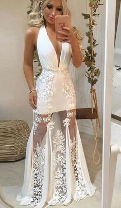 White v neck tulle lace long prom dress lace evening dress,PD221493 on Storenvy White Prom Dress Long, Prom Dress White, Lace Long Prom Dress, Prom Dress Lace, Lace Evening Dresses, Tulle Prom Dress, Prom Dresses Lace, Tulle Lace, Long Prom Dress