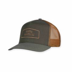 Pistil Designs | Quincy Trucker Hat (Mens) Brown Trucker Hat For Camping, Flat Brim Trucker Hat For Outdoor Activities, Trucker Style Flat Brim Baseball Cap For Outdoor, Durable Snapback Hat For Outdoor, Outdoor Trucker Baseball Cap, 5-panel, Durable Casual Hat For Outdoor Work, Trucker Hat With Flat Brim For Outdoor Activities, Outdoor Trucker Baseball Cap 5-panel, Trucker Baseball Cap With Flat Brim For Outdoor Activities