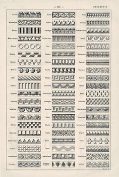 an old book with different types of lines and shapes