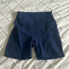 Never Worn Navy Color, Bike Shorts, 6 Inches, Color Blue, High Waisted, Bike, Navy, Women Shopping, Blue