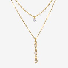 Included: 1 Necklace(s)Jewelry Closure: Lobster ClaspLink Construction: SolidMetal Color: Gold ToneChain Length: 16 InchExtender Length: 3 InchPendant Length: 30.4mmPendant Width: 4.5mmChain Construction: LinkCare: Wipe CleanStone Type: 1 Cubic Zirconia, 3 GlassMetal: ZincNecklace Type: Pendant NecklacesOwned & Founded: Women Owned/FoundedPendant & Charms Type: PendantsCountry of Origin: Imported S Jewelry, Type 1, Cubic Zirconia, Gold Tones, Pendant Necklace, Bar, Pendant, Glass, Gold