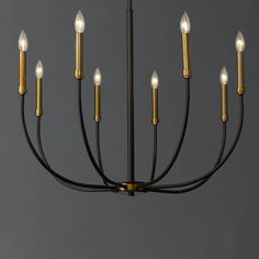 a chandelier with eight lights hanging from it