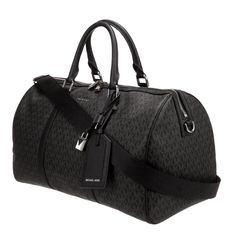 Heading To The Gym Or The Office? Up Your Fashion Level With The Designer Style Of The Sleek Signature Commuter Duffle Bag By Michael Kors. Approx. Dimensions: 23"W X 12.5"D X 12.5"H Handle Drop Approx. 4.13" Adjustable Strap Measurements: 10.63" - 26.13" Top Zipper Closure Two Interior Front Slip Pockets One Interior Back Zipper Pocket Allover 'Mk' Patterning Body: Pvc/Polyester/Cotton/Polyurethane; Trim: Leather; Lining: Polyester Spot Clean Dust Bag Not Included* Pink Luggage Sets, Michael Kors Luggage, Michael Kors Bedford, Designer Style, Michael Kors Black, Waist Bag, Weekender Bag, Michael Kors Jet Set, The Gym