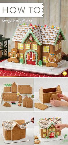 the gingerbread house is made with icing