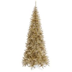 a gold christmas tree is shown against a white background