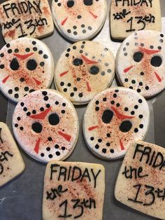 friday the 13th decorated cookies with blood on them