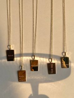 Engraved Sweet Word & Phrase Necklace Waterproof Interesting Words, To The One I Love, Word Necklace, No One Loves Me, Couple Jewelry, Demi Fine Jewelry, Sweet Words, Engraved Necklace, Steel Necklace