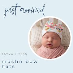 New hats from Tayva + Tess, (formerly Unique Kidz), are now in stock!  You love their solid bow hats so come take a look at 3 new styles with cotton muslin bows!

#thatsdarling #sweetbabygirl #newbornportraits Girl Hats, Newborn Girls, Flower Embellishments, Newborn Baby Hats, Newborn Baby Girl, Cotton Muslin, Take Me Home