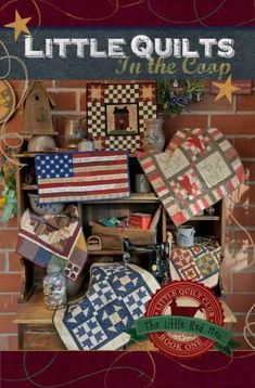 the book cover for little quilts in the camp with an american flag on it