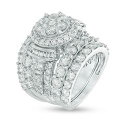 a white gold diamond ring set