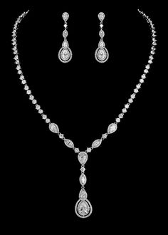 Affordable Elegance Bridal - Vintage Look CZ Crystal Drop Bridal Jewelry Set - Silver or Rose Gold, $144.99 (https://affordableelegancebridal.com/vintage-look-cz-crystal-drop-bridal-jewelry-set-silver-or-rose-gold/) Designer Wedding Jewelry, South Jewellery, Crystal Bridal Jewelry Sets, Islamic Jewelry, Bridal Jewelry Set, Bridal Fashion Jewelry, Bridesmaid Jewelry Sets, Wedding Party Jewelry, Silver Jewellery Sets