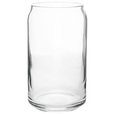 an empty glass vase on a white background